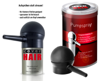 Kombiset4: 1x Cover Hair 14g black + Fixing Spray + Pumpsprayaufsatz